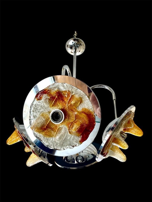 Toni Zuccheri by Venini chandelier XXL glass murano ! Italy 1970s