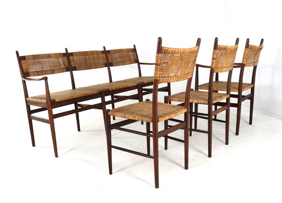 Image 1 of Ensemble de salle à manger vintage : chaises et banc