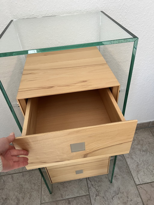 Cómoda de madera maciza FUSION wood de DREIECK DESIGN: FUSION wood 44 FLOAT GLASS + madera maciza de roble