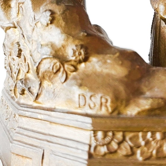 Image 1 of Antique brass Lourdes souvenir lamp Maria music box religious 1910's