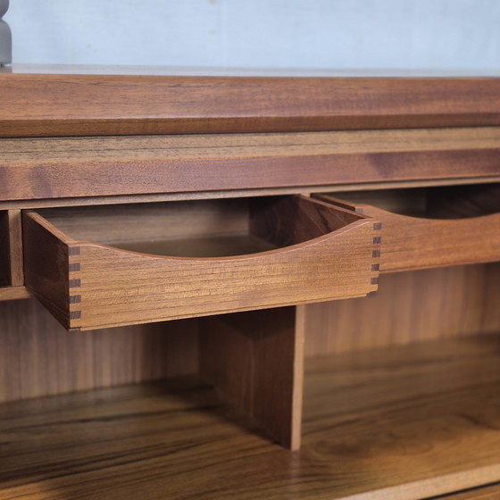 Image 1 of Bernhard Pedersen & Søn, vintage Deense secretaire, kaptafel