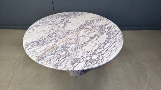 Image 1 of Vintage round marble dining table, 1970s