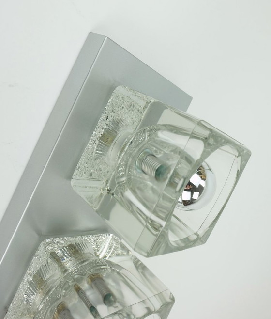 Image 1 of no. 1 of 2: vintage mid century peill & putzler SCONCE with 2 glass cubes 1960s/70s wall light