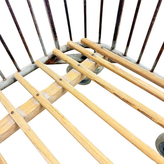 Image 1 of Vintage French metal baker's cart – industrial bread trolley – laundry basket