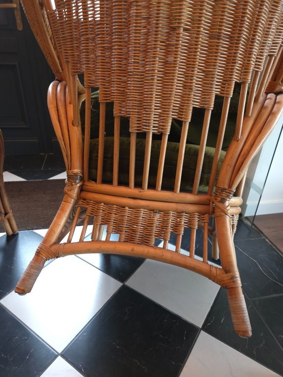 Image 1 of Coppia di poltrone in vimini e bambù, 1970 (rif. 3880)