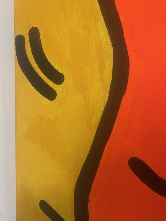Tableau « Hommage à Haring » 140 x 115 cm – Peintures et dessins, Canvas (photo 9 of 12)