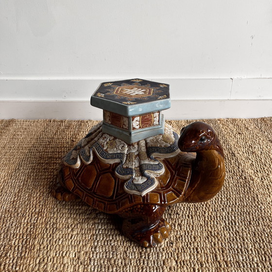 Image 1 of Support pour plantes en forme de tortue en céramique, années 70