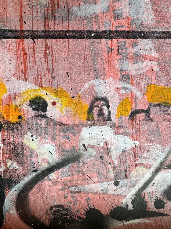 Image 1 of Ronald Chapeau - "Il più grande 1" - Muhammad Ali - Tecnica mista su tela incorniciata