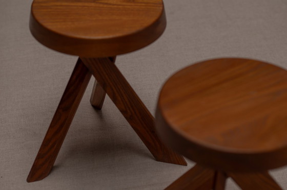 Image 1 of Frühe Serie von Hockern "S31 A" von Pierre Chapo