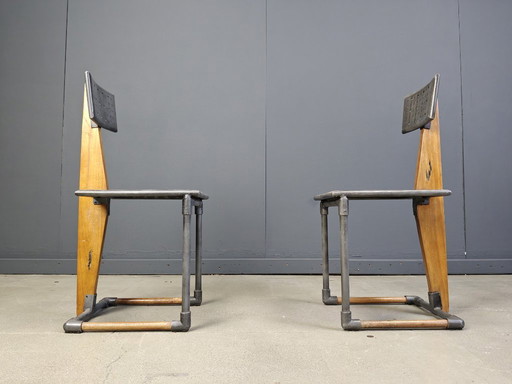 Vintage industrial chairs, 1970s - set of 4