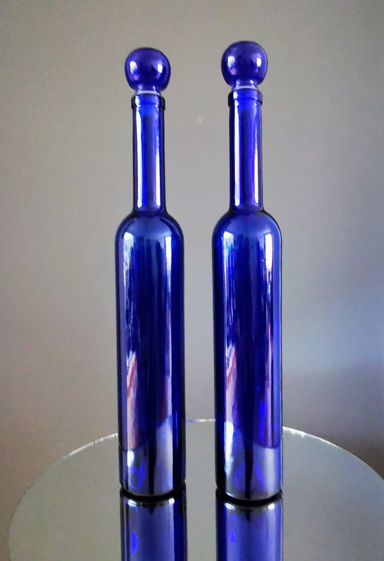 Image 1 of Bouteilles/carafes en verre cobalt