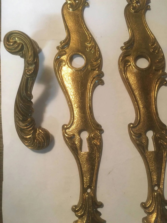 Louis xv style brass crutches and plaques – Decorative Objects, Vintage (photo 2 of 14)