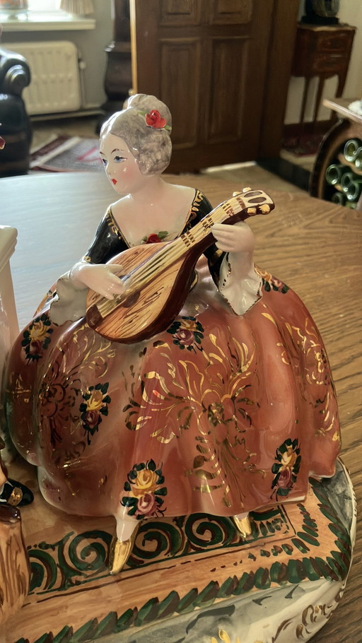 Exclusive Porcelain Figurine – Musical Couple – Hollywood Regency / Rococo