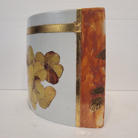 Image 1 of Vase „Gelber Hibiskus“, Valbonne, Limoges-Porzellan, 2002 – Frankreich