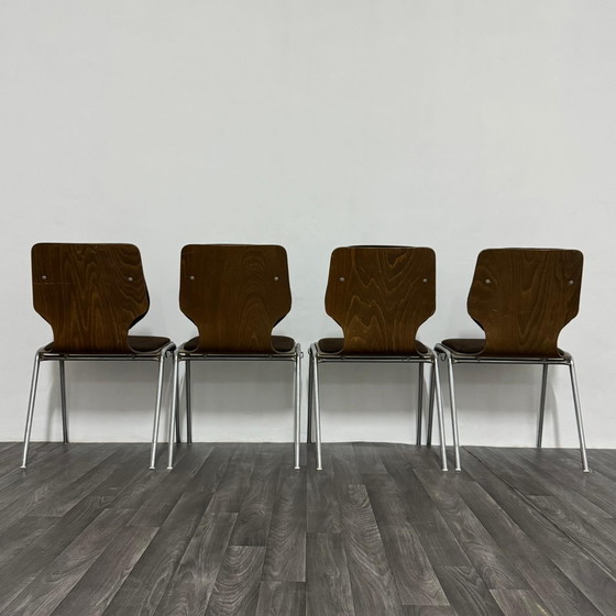 Image 1 of Carlo Ratti – Essgruppe, 4 Stühle, 1970er Jahre