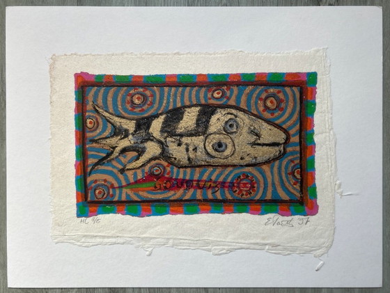 Image 1 of Sérigraphie Eric Toebosch - Poisson rouge