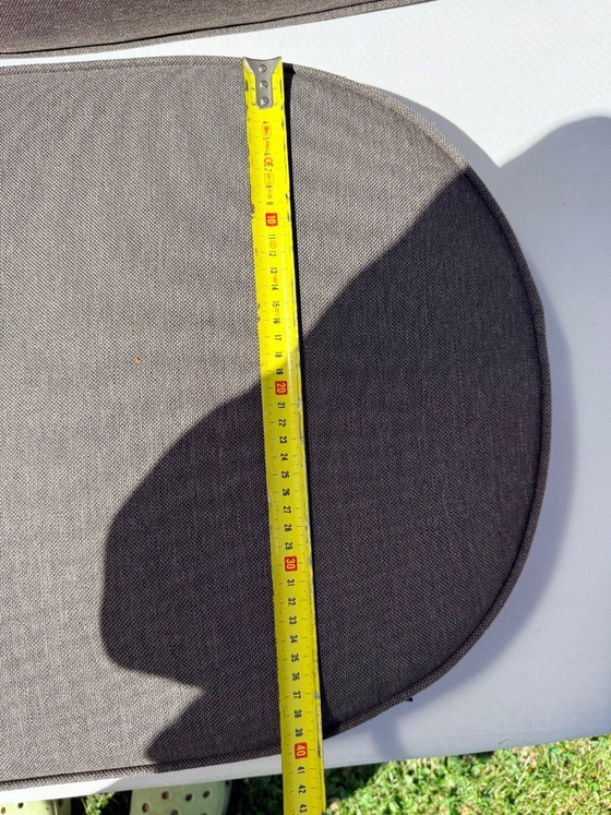 Image 1 of 6x, taupefarbene, wasserabweisende Outdoor-Kissen für Gartenstühle
