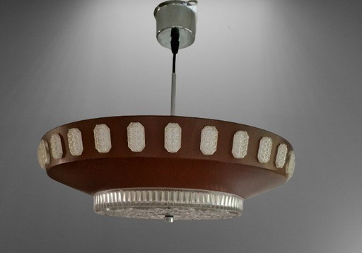 lampada a sospensione vintage Space Age marrone