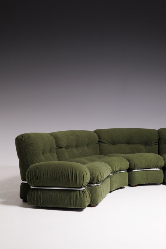Image 1 of Sofá modular verde oliva, Italia, años 70