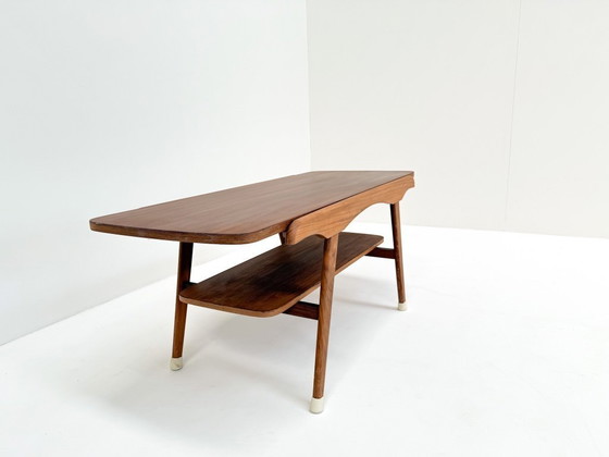 Image 1 of Mid-Century Coffee Table with Reversible Teak/Formica Top, 1950s