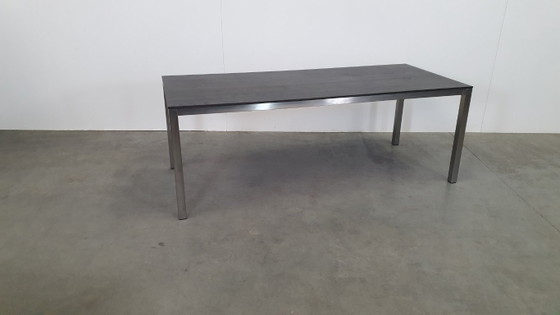 Image 1 of Arco Tisch aus reiner Eiche, geräuchertem Edelstahl, niederländisches Design, 210 x 90