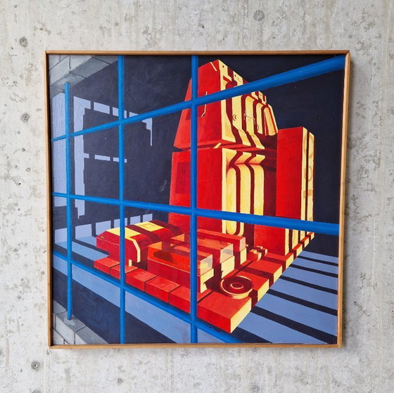 Image 1 of Ingelijst futuristisch schilderij op paneel, Nbrovsky 1989
