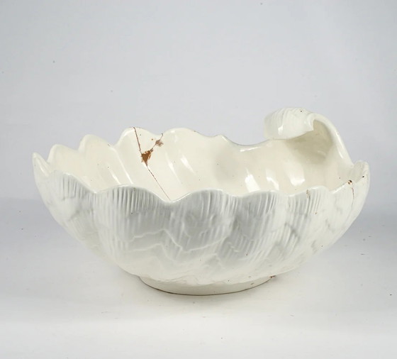 Grande zuppiera in porcellana bianca a forma di conchiglia riparata, Italia 1960 – Stoviglie, Italian Design (photo 2 of 8)