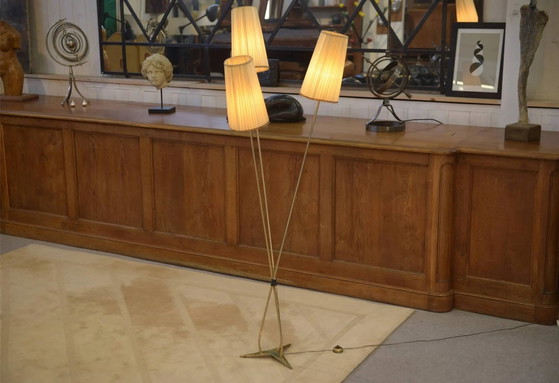 1960er Design dreiflammige Stehleuchte – Stehleuchten, Messing, Vintage (photo 5 of 10)