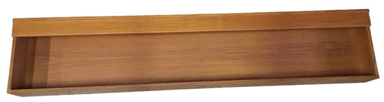 Image 1 of Credenza galleggiante extra lunga / Scaffale a muro in teak 210 cm, Danimarca anni '60