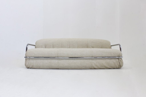 Vintage Italian Mario Sabot Sofa 1970s – 3 5 zitsbanken, Chrome (photo 2 of 9)