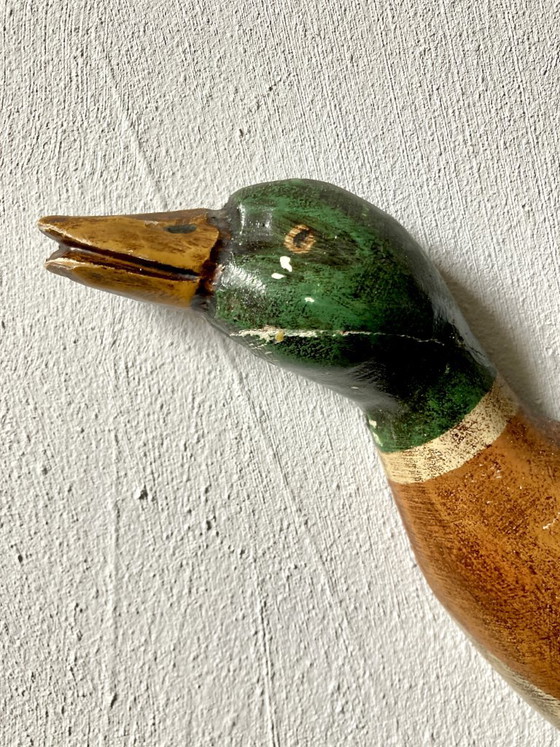 Trio di anatre germano reale in legno intagliato e dipinto, Decorazione murale, Decorazioni murali, Verde (foto 9 di 19)