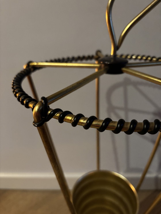 Image 1 of Porte-parapluies conique doré, style Mid-Century Modern, années 1960