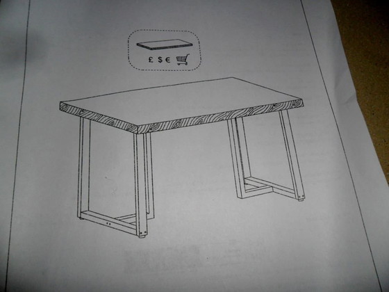 Image 1 of Pieds de console 2 pièces en T en acier noir
