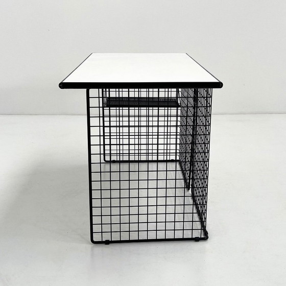 Image 1 of Schreibtisch aus schwarzem Draht, 1980er Jahre