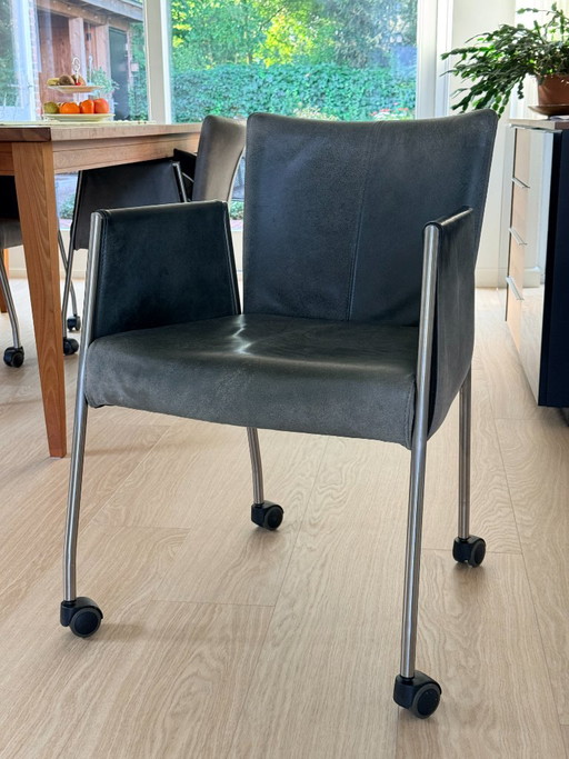 4x Eetkamerstoelen Topvorm – Leather, Metal