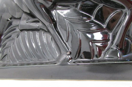 Image 1 of Pair of antelopes, LEMANCEAU, black ceramic