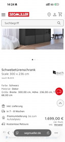 Rauch BLACK Armoire à Portes Coulissantes 'Scale' 300 × 236 cm – comme neuve