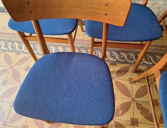 Image 1 of Mid Century Set of 6 Teak Dining Chairs by Farstrup, Denmark 1960s