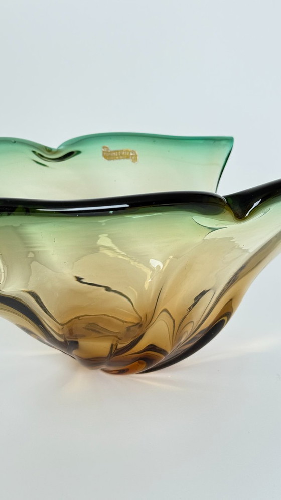Image 1 of Vintage Murano Art Glass Centrepiece Bowl with Handles