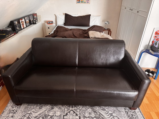 Divano in pelle stile industriale color cioccolato scuro – Home24, Divani, Wood, Leather (photo 3 of 7)