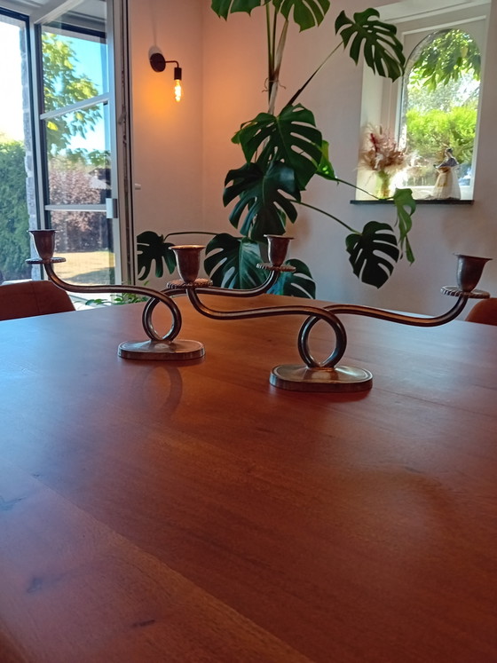 Een paar Art Deco Just Andersen kandelaars – Kandelaars en kaarsen, Other (photo 5 of 7)