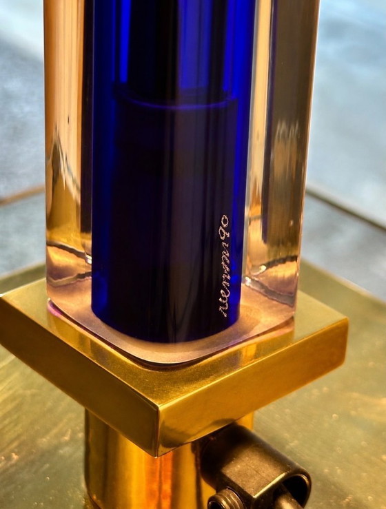 Image 1 of Venini "Belboi" Table Lamp by Rodolfo Dordoni (1990) – Cobalt Blue & Murano Glass - Dimmable