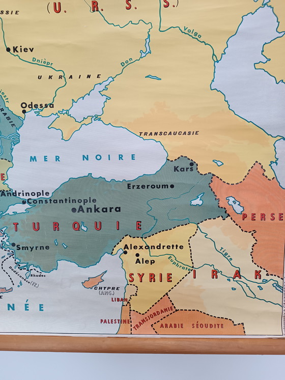 Image 1 of Mappa murale scolastica d'epoca - Europa 1918-1923