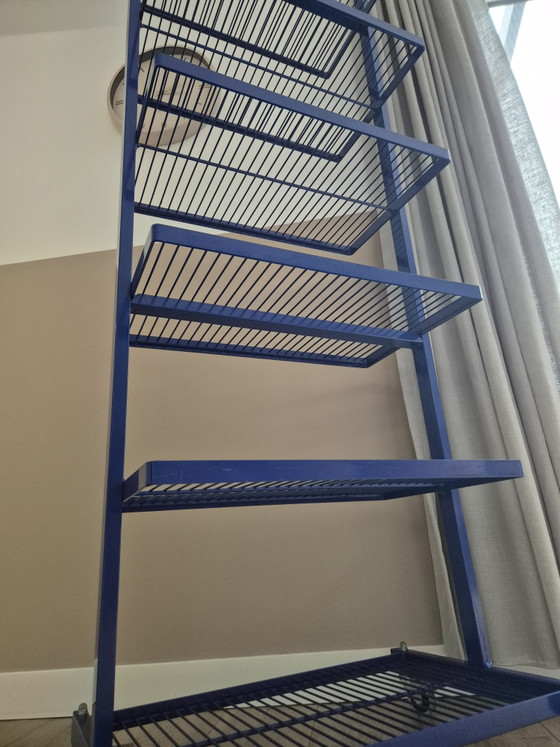 Scaffale/Carrello Vintage Blu Cobalto. – Armadi a muro, Metal (photo 5 of 9)