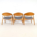 3x vintage houten mid century modern design stoel jaren 60
