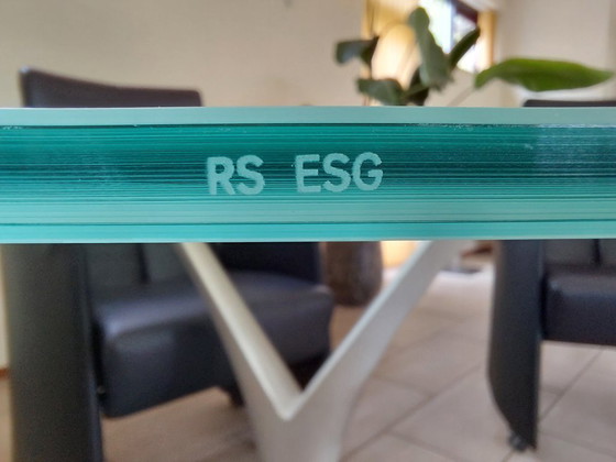 Mesa redonda de cristal Rolf Benz (140 cm) – Mesas de comedor, Glass, Metal (photo 3 of 5)