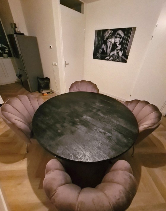 Image 1 of Eleonora round mango wood dining table 150cm