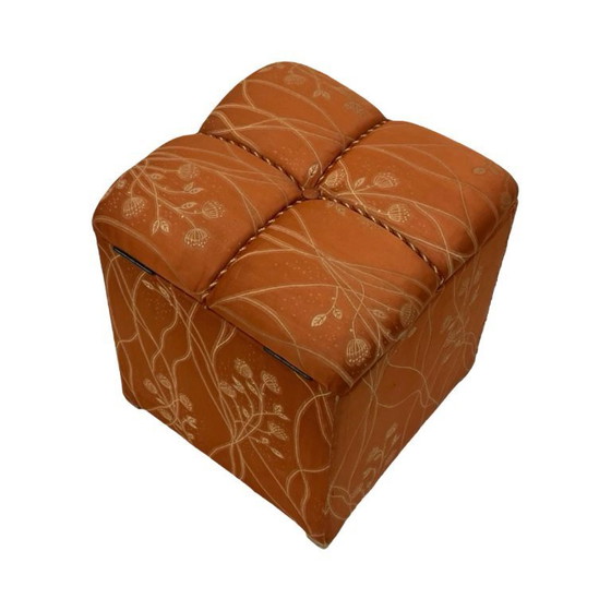 Image 1 of Pouf imbottito con contenitore in stile Art Déco, Germania, anni '40.