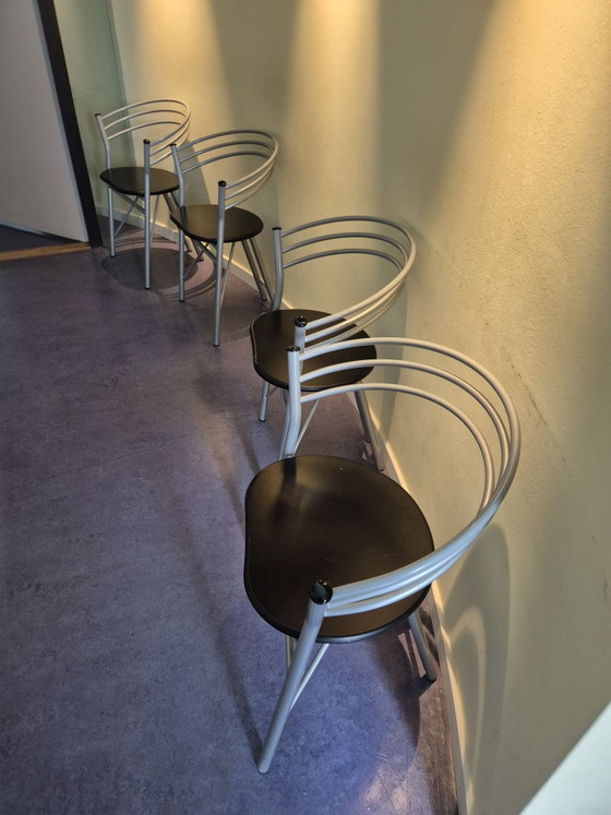 5x Tia 1985 chairs by Gianni Pareschi – Ciatti, Dining chairs, Metal, Wood (photo 3 of 5)