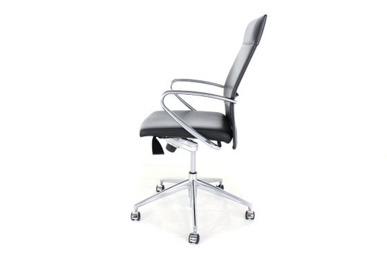 wie Neu! Art Collection Executive Desk Chair, Luxus Schreibtischstuhl Premium Leder, Chrom, Aluminium (photo 3 of 18)